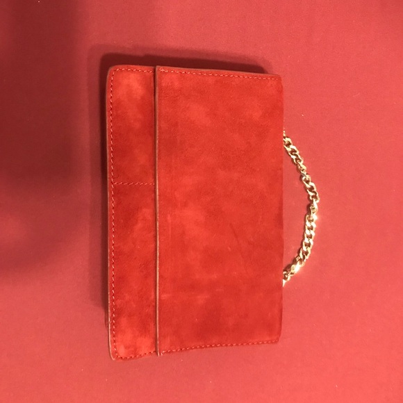 Red suede leather Zara bag - Picture 6 of 7